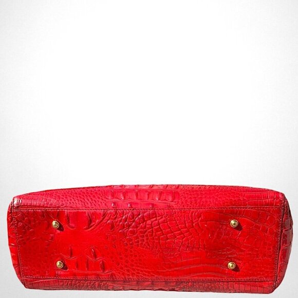 Brahmin Medium Cherry Red Croc Embossed Asher Tote - Picture 4 of 16